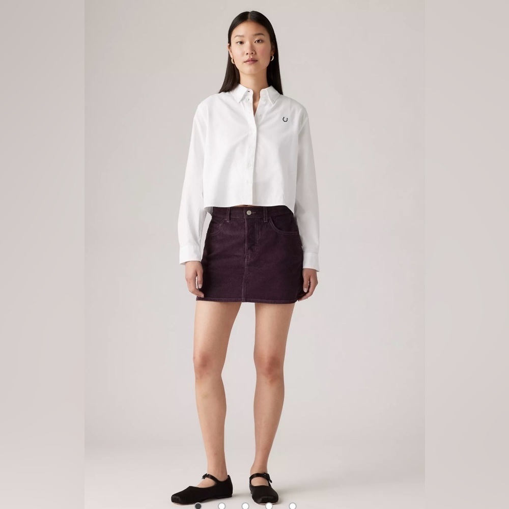 Levi’s Plum Color Mid Rise Corduroy Icon Skirt - Size 24 - NWT